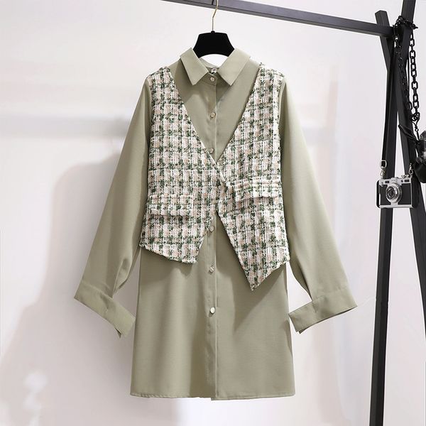 fashion two-piece suit skirt 2020 autumn new casual office vest chic long-sleeved loose button lapel dress two-piece set female, Gray
fashion two-piece suit skirt 2020 autumn new casual office vest chic long-sleeved loose button lapel dress two-piece set female, Gray