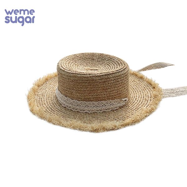 wide brim hats weme summer boater hat flat sun lace silk wind rope raffia girl's outdoor, Blue;gray
wide brim hats weme summer boater hat flat sun lace silk wind rope raffia girl's outdoor, Blue;gray