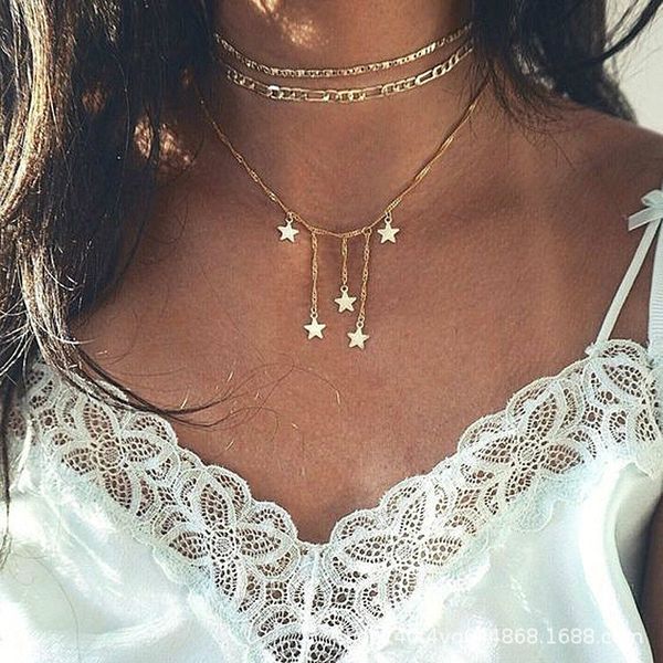 multi layer star pendant necklace wholesale bohemian pendants fashion gold necklaces for women alloy jewelry, Silver
multi layer star pendant necklace wholesale bohemian pendants fashion gold necklaces for women alloy jewelry, Silver