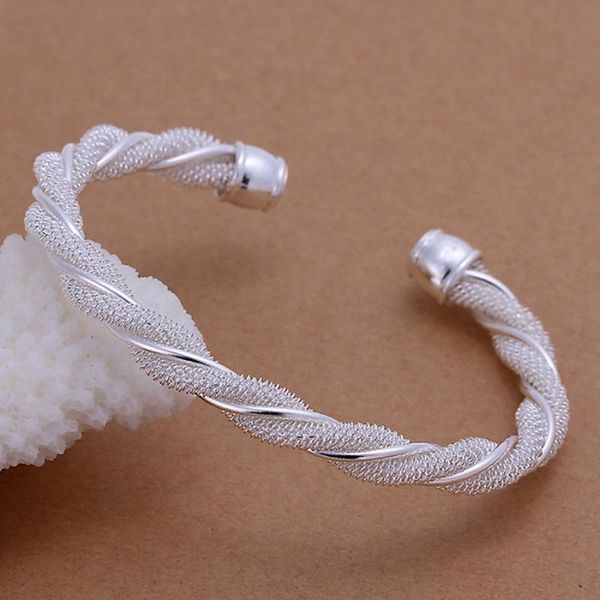 lady wedding christmas gift silver color jewelry retro fashion women personality twisting line net round bracelet b020, Black
lady wedding christmas gift silver color jewelry retro fashion women personality twisting line net round bracelet b020, Black