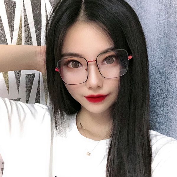 new arrival women glasses fashion korean style literary metal oversized frame color anti-blue light flat mirror eyewear, White;black
new arrival women glasses fashion korean style literary metal oversized frame color anti-blue light flat mirror eyewear, White;black