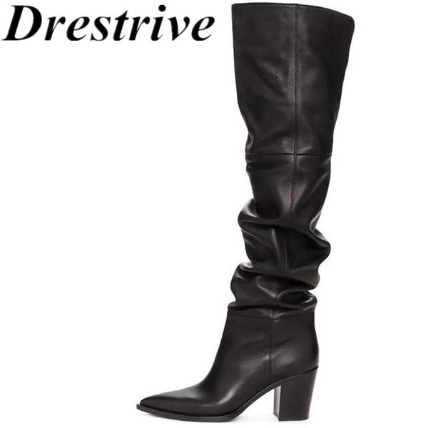 boots drestrive women over knee high cow leather pointed toe 2021 arrival winter shoes heels folds size 45 black
boots drestrive women over knee high cow leather pointed toe 2021 arrival winter shoes heels folds size 45 black