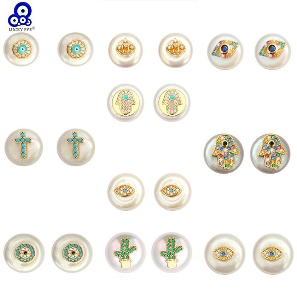 lucky eye micro pave pearl stud earrings gold color hamsa hand crown cross evil eye earrings jewelry for women ladies ey6462, Silver
lucky eye micro pave pearl stud earrings gold color hamsa hand crown cross evil eye earrings jewelry for women ladies ey6462, Silver