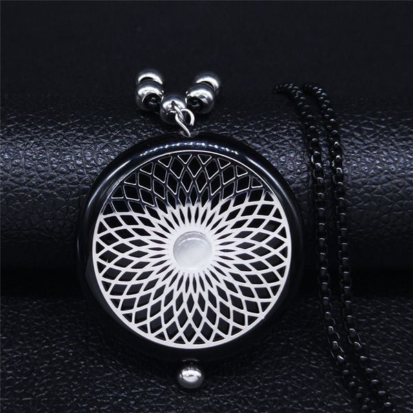 afawa flower of life stainless steel statement necklace for women black color natural stone necklaces jewelry colgantes nb4s04, Silver
afawa flower of life stainless steel statement necklace for women black color natural stone necklaces jewelry colgantes nb4s04, Silver