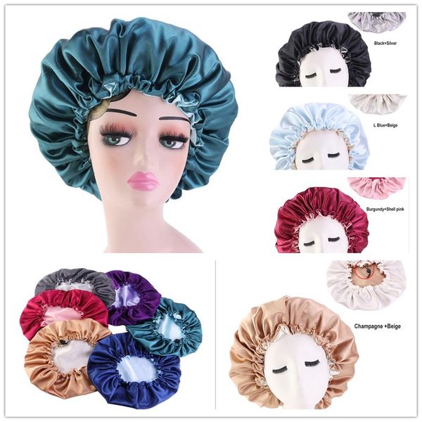 fashion double layer satin bonnet caps shower cap hat lady women adjustable head cover sleep hats hairdressing beanie for beautiful hair, Blue;gray
fashion double layer satin bonnet caps shower cap hat lady women adjustable head cover sleep hats hairdressing beanie for beautiful hair, Blue;gray
