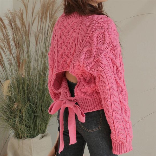 autumn bare back sweaters 2019 vintage all match crossing simple full-sleeved new knitted short sweaters, White;black
autumn bare back sweaters 2019 vintage all match crossing simple full-sleeved new knitted short sweaters, White;black