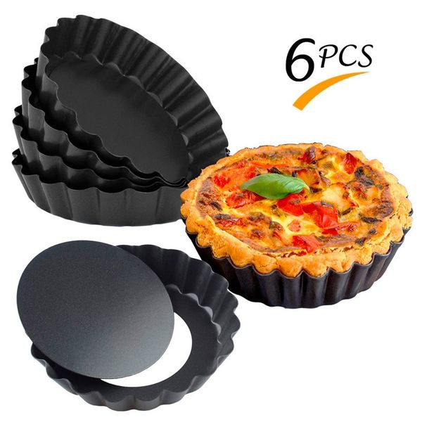 6 pcs/set non-stick tart quiche flan pan molds pie pizza cake mold removable loose bottom fluted heavy duty pizza pan bakeware t200111
6 pcs/set non-stick tart quiche flan pan molds pie pizza cake mold removable loose bottom fluted heavy duty pizza pan bakeware t200111