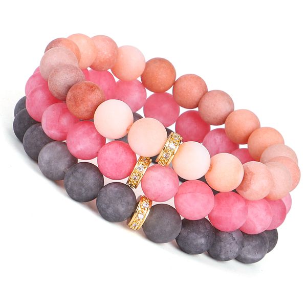8mm pink frosted stone onyx rhodonite rose quartzs beaded wrist men women natural stone bracelet sets zircon mala bracelets 2478, Golden;silver
8mm pink frosted stone onyx rhodonite rose quartzs beaded wrist men women natural stone bracelet sets zircon mala bracelets 2478, Golden;silver