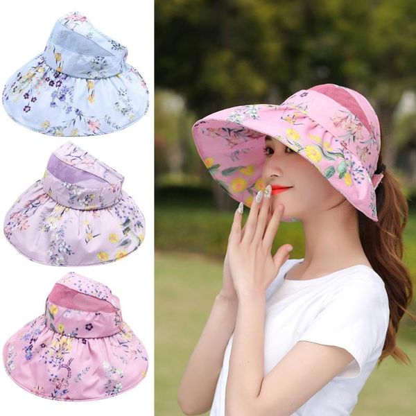 women summer sun hat flower print cotton satin sunshade hat wide brim caps anti-uv outdoor beach apparel accessories, Blue;gray
women summer sun hat flower print cotton satin sunshade hat wide brim caps anti-uv outdoor beach apparel accessories, Blue;gray