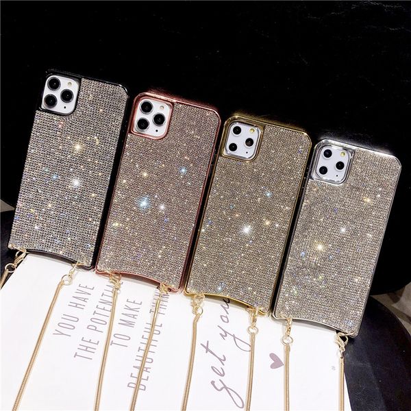 luxury bling rhinestone plating phone case for iphone 12 11 pro max xr x xs max soft back cover with chain lanyard for 7 8 plus
luxury bling rhinestone plating phone case for iphone 12 11 pro max xr x xs max soft back cover with chain lanyard for 7 8 plus