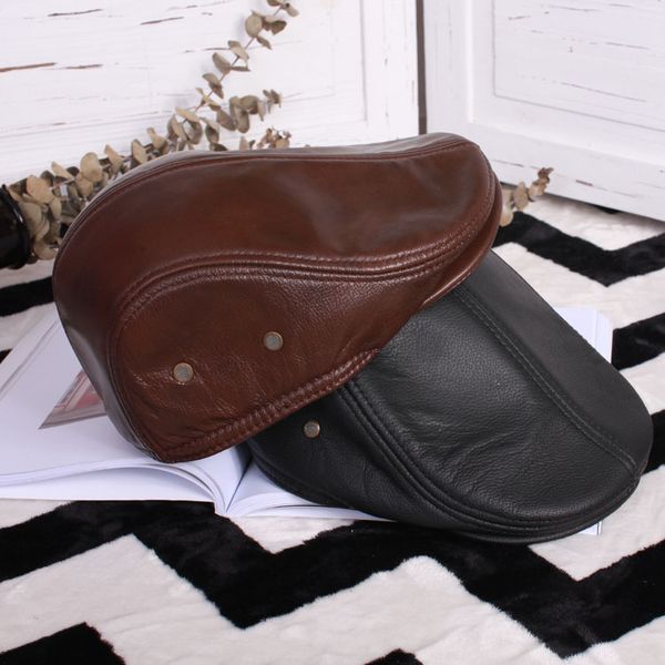 berets fashion autumn men's leather thin women's hats layer cowhide hat idle winter men beret, Blue;gray
berets fashion autumn men's leather thin women's hats layer cowhide hat idle winter men beret, Blue;gray