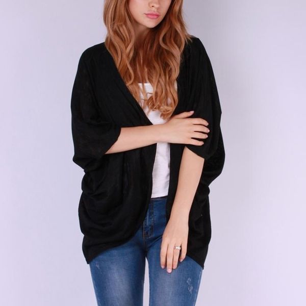 women's jackets autumn women solid cardigans summer half batwing sleeve v-neck loose casual open stitch short outwears plus size 3x 8l1, Black;brown
women's jackets autumn women solid cardigans summer half batwing sleeve v-neck loose casual open stitch short outwears plus size 3x 8l1, Black;brown
