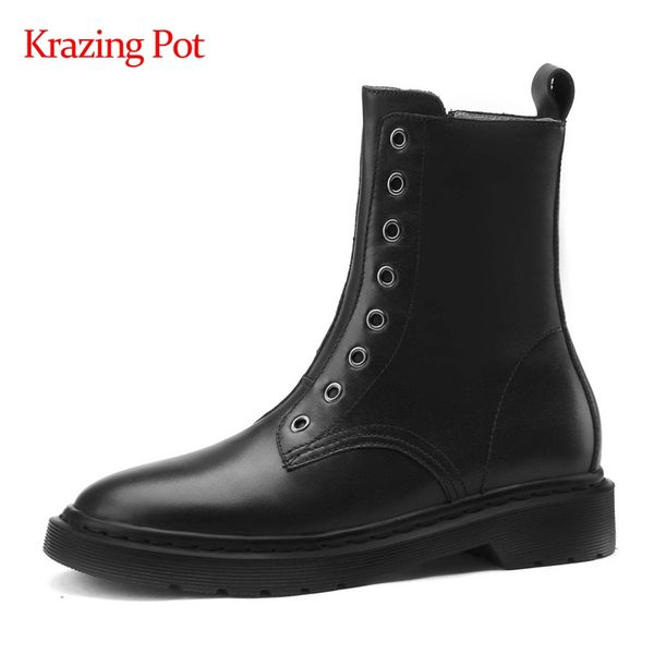 boots krazing pot 2021 winter real leather handmade round toe thick med heel zipper beauty lady daily wear ankle l73, Black
boots krazing pot 2021 winter real leather handmade round toe thick med heel zipper beauty lady daily wear ankle l73, Black