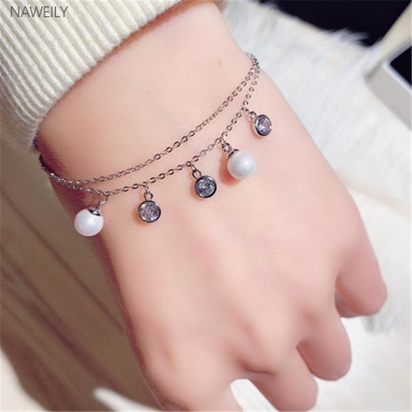 fashion double layer crystal charm bracelet for women imitation pearl temperament bracelets bangles jewelry gifts, Golden;silver
fashion double layer crystal charm bracelet for women imitation pearl temperament bracelets bangles jewelry gifts, Golden;silver