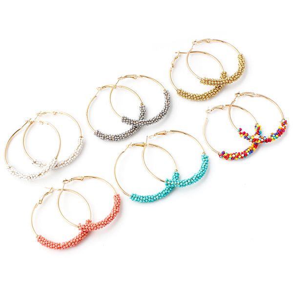 hoop & huggie fashion handmade round earrings boho small seed beads miyuki loop earing for women creole pendientes aros brinco, Golden;silver
hoop & huggie fashion handmade round earrings boho small seed beads miyuki loop earing for women creole pendientes aros brinco, Golden;silver