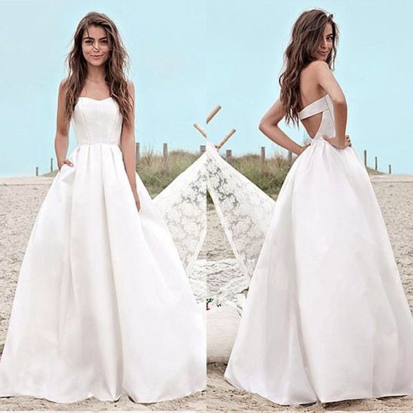fabulous satin sweetheart wedding dress with pocket a-line floor length bridal gowns back design vestidos de noiva, Blue;red
fabulous satin sweetheart wedding dress with pocket a-line floor length bridal gowns back design vestidos de noiva, Blue;red