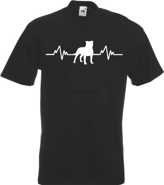 heartbeat staffy staffordshire bull terrier dog puppy owner t-shirt