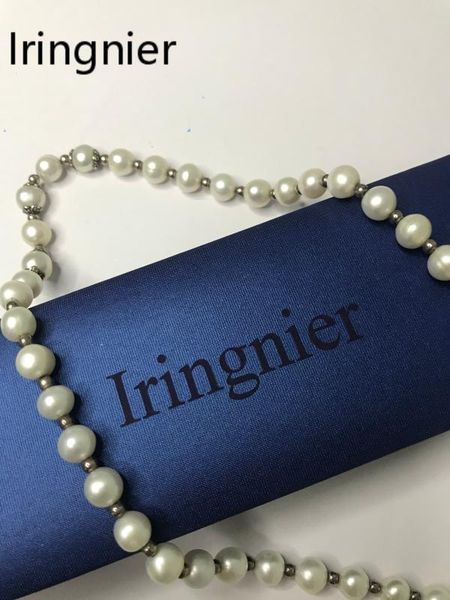 chokers iringnier white freshwater cultured pearl necklace for women, Golden;silver 
chokers iringnier white freshwater cultured pearl necklace for women, Golden;silver