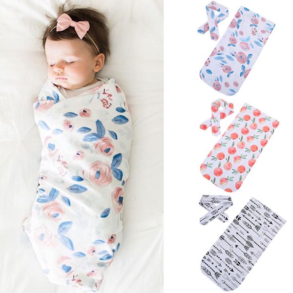 Soft Muslin Newborn Baby Floral Receiving Blanket Bedding Blanket Wrap Swaddle Bath Towel