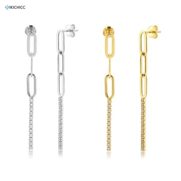 other kikichicc pendiente 925 sterling silver gold chain square ovals piercing drop earring round cz zircon line crystal jewelry, Golden;silver
other kikichicc pendiente 925 sterling silver gold chain square ovals piercing drop earring round cz zircon line crystal jewelry, Golden;silver