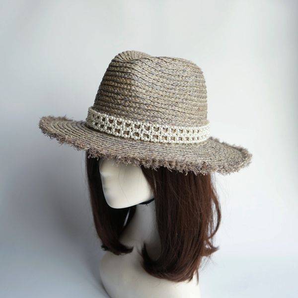 stingy brim hats 202103-panshi-black pearl summer handmade raffia grass lady fedoras cap women leisure panama jazz hat, Blue;gray
stingy brim hats 202103-panshi-black pearl summer handmade raffia grass lady fedoras cap women leisure panama jazz hat, Blue;gray