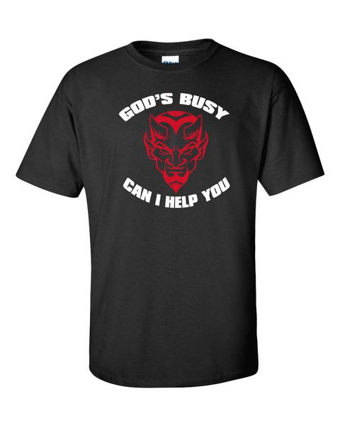 2019 fashion cotton t-shirt god's busy can i help you red devil demon funny men's tee shirt 712
2019 fashion cotton t-shirt god's busy can i help you red devil demon funny men's tee shirt 712