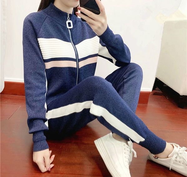 women's tracksuits casual knit sweatshirts sporting suit autumn knitted tracksuit striped 2 piece set women cardigans + pants two, Gray
women's tracksuits casual knit sweatshirts sporting suit autumn knitted tracksuit striped 2 piece set women cardigans + pants two, Gray