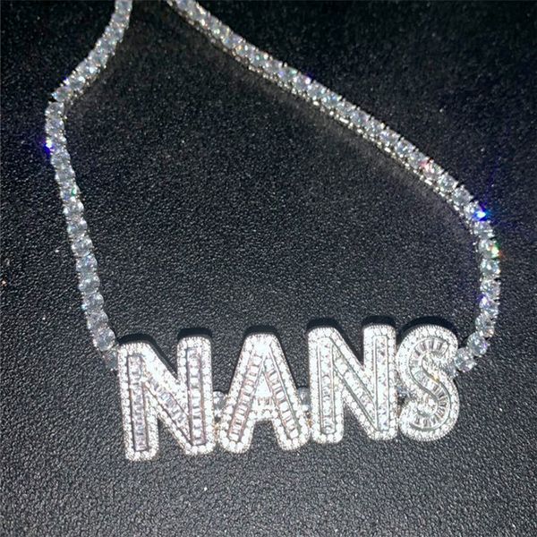 hip hop custom baguette letters name pendant necklace with 4mm tennis chain pendants necklaces men's zircon hip hop rock jewelry, Silver
hip hop custom baguette letters name pendant necklace with 4mm tennis chain pendants necklaces men's zircon hip hop rock jewelry, Silver