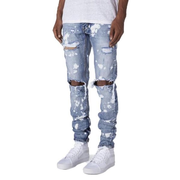 2020 men jeans pants fashion male street slim paint hole casual pants trend full length trousers 2020, Blue
2020 men jeans pants fashion male street slim paint hole casual pants trend full length trousers 2020, Blue