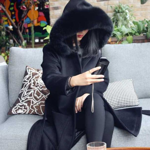 woolen coat women 2020 hooded fur collar winter coat women warm parkas long jacket female autumn wool coats manteau femme aq780, Black
woolen coat women 2020 hooded fur collar winter coat women warm parkas long jacket female autumn wool coats manteau femme aq780, Black