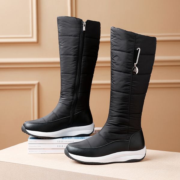 genuine leather down female snow boots winter warm flat platform party casual shoes woman new zipper women knee high boots, Black
genuine leather down female snow boots winter warm flat platform party casual shoes woman new zipper women knee high boots, Black