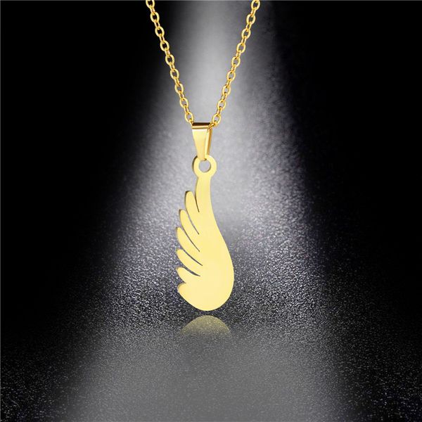 pendant necklaces gold stainless steel wing necklace for women simple design angel charm fashion engagement jewelry, Silver
pendant necklaces gold stainless steel wing necklace for women simple design angel charm fashion engagement jewelry, Silver