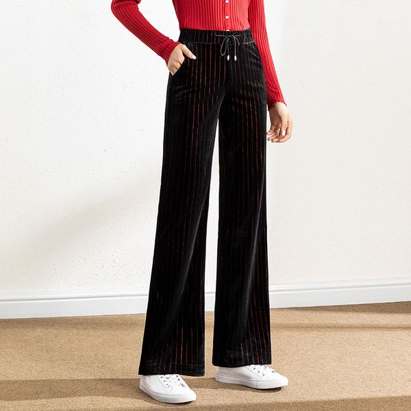 women's pants & capris silk velvet wide leg casual autumn / winter 2021 korean high waist loose straight 8840, Black;white
women's pants & capris silk velvet wide leg casual autumn / winter 2021 korean high waist loose straight 8840, Black;white