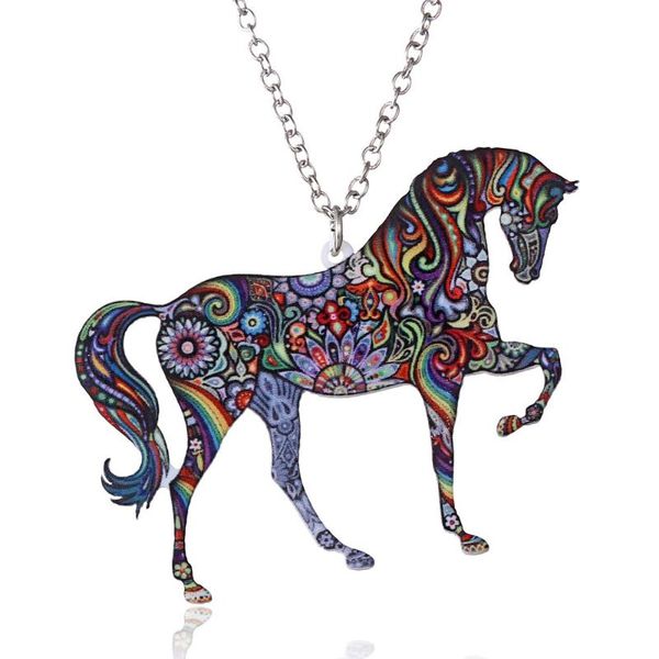 handmade jewelry colorful double side acrylic printing flower animal horse pendant necklace for women sweater chain family gift, Silver
handmade jewelry colorful double side acrylic printing flower animal horse pendant necklace for women sweater chain family gift, Silver