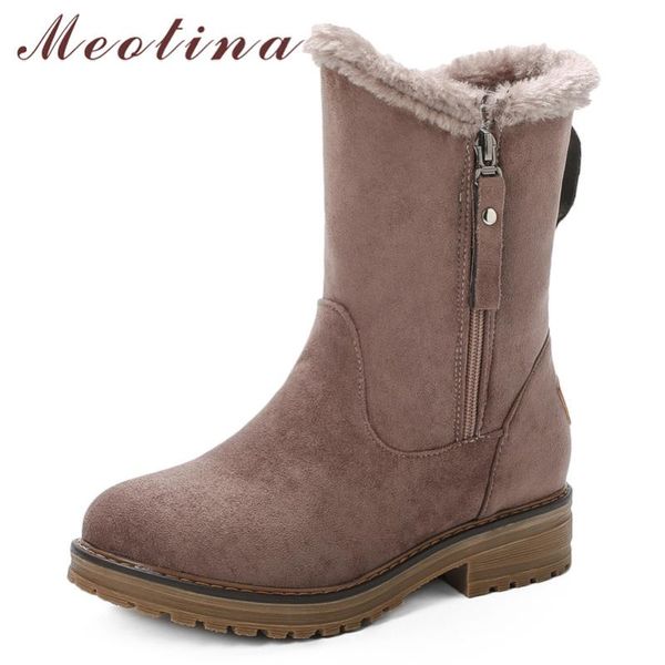 meotina winter snow boots women boots warm plush thick heels mid calf zipper round toe shoes female black plus size 34-43
meotina winter snow boots women boots warm plush thick heels mid calf zipper round toe shoes female black plus size 34-43