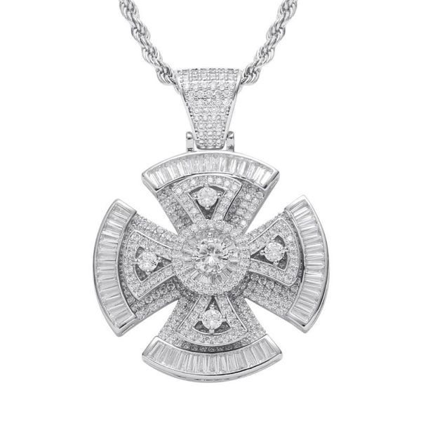 new rotating pendant square round zircon mixed inlay punk hipster cross necklace for men hip hop accessories, Silver
new rotating pendant square round zircon mixed inlay punk hipster cross necklace for men hip hop accessories, Silver
