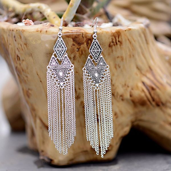 anqi long chain tassel earrings for women boho vintage sliver color carved drop earrings ladies party jewelry gift, Silver
anqi long chain tassel earrings for women boho vintage sliver color carved drop earrings ladies party jewelry gift, Silver