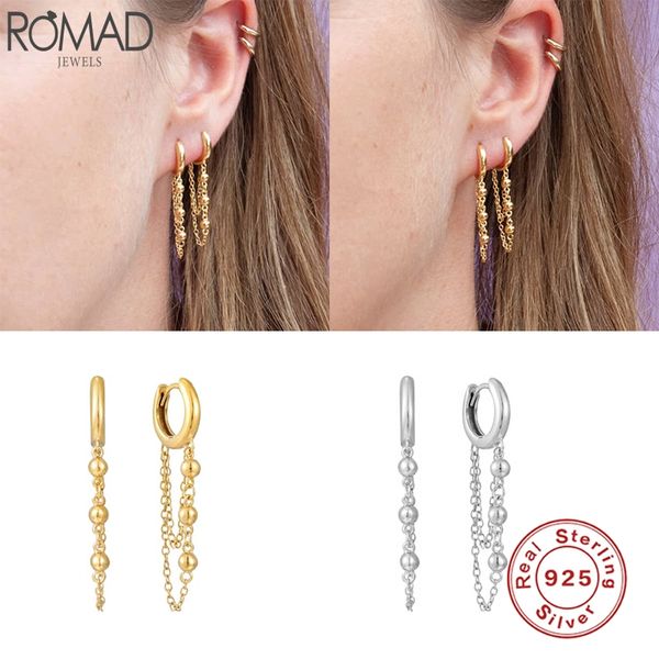 hoop & huggie romad dazzling 925 sterling silver long dangle earrings small beads chain for women jewelry pendientes mujer w5, Golden;silver
hoop & huggie romad dazzling 925 sterling silver long dangle earrings small beads chain for women jewelry pendientes mujer w5, Golden;silver