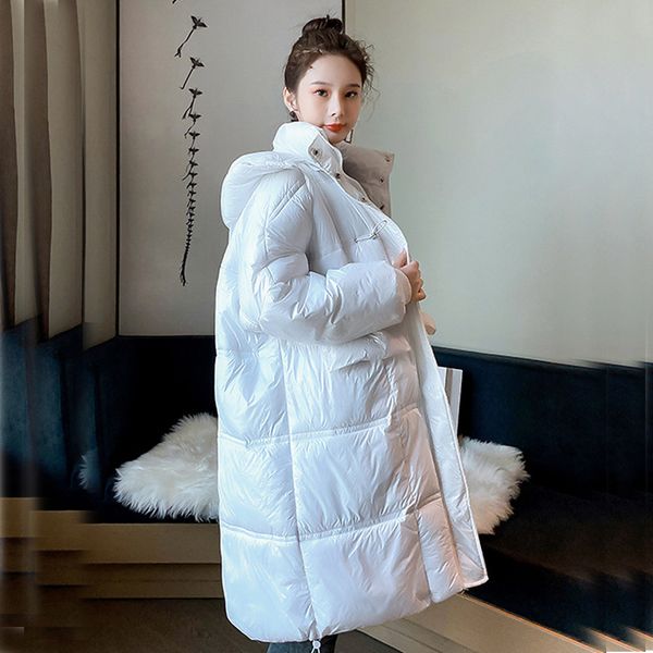 women 2020 new bright solid color hooded down padded coat winter coat loose and thickened bread jacket, Black
women 2020 new bright solid color hooded down padded coat winter coat loose and thickened bread jacket, Black
