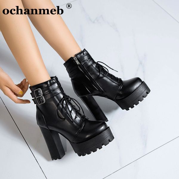 boots plus size 32-43 shoes women's platform thick high chunky heels buckled strap cross tied motorcycle woman lady party, Black
boots plus size 32-43 shoes women's platform thick high chunky heels buckled strap cross tied motorcycle woman lady party, Black