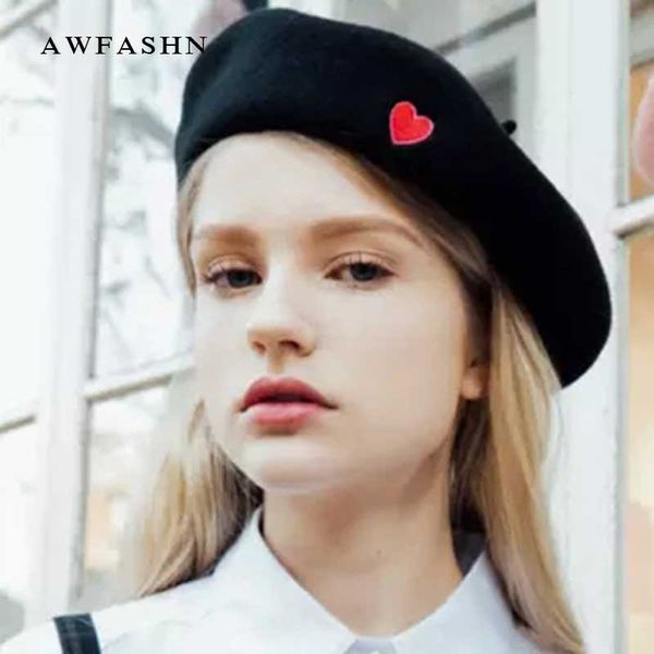red heart beret lady embroidered hat winter beanie hat cap woman cute artist cap wool vintage warm black bone female cotton love, Blue;gray
red heart beret lady embroidered hat winter beanie hat cap woman cute artist cap wool vintage warm black bone female cotton love, Blue;gray