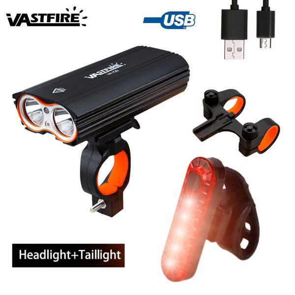 bike lights waterproof usb rechargeable headlight 2*t6 led bicycle light 4 modes built-in battery cycling torch with rear lamp
bike lights waterproof usb rechargeable headlight 2*t6 led bicycle light 4 modes built-in battery cycling torch with rear lamp