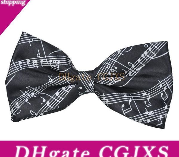 fashion polyester silk wedding bow tie men 's tie black tie with music element, Black;gray 
fashion polyester silk wedding bow tie men 's tie black tie with music element, Black;gray