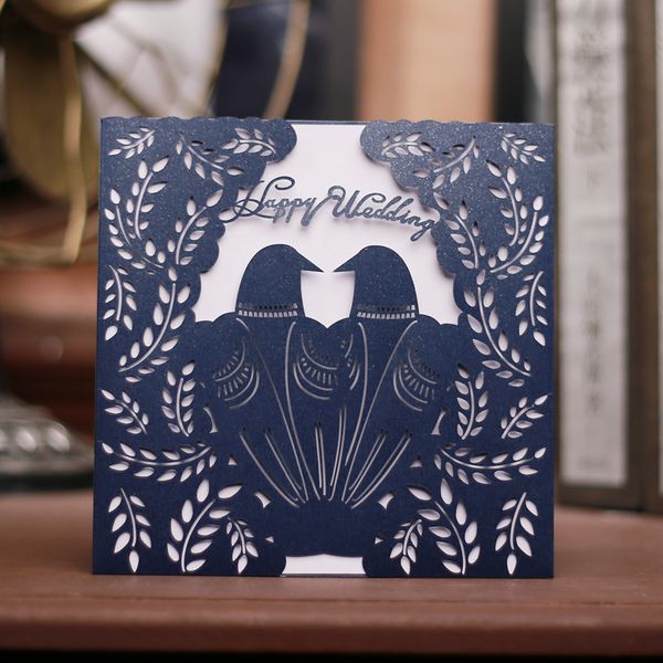 set of 10 romantic couple birds cutout wedding invitation cards with envelopes, blank inner sheet and seals, Black
set of 10 romantic couple birds cutout wedding invitation cards with envelopes, blank inner sheet and seals, Black