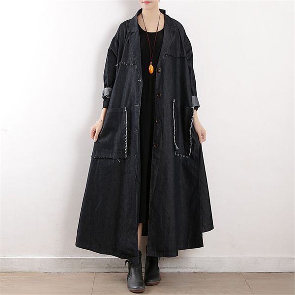 2020 new spring autumn windbreaker female vintage loose plus size outerwear long retro denim trench coats for women m92, Tan;black
2020 new spring autumn windbreaker female vintage loose plus size outerwear long retro denim trench coats for women m92, Tan;black