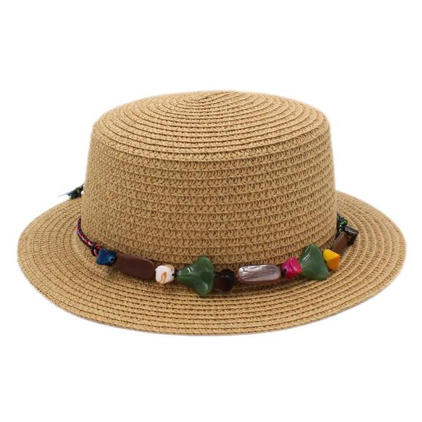mistdawn women summer straw boater hat sailor ladies porkpie bowler beach sun flat cap stone beading hatband size 57cm, Blue;gray
mistdawn women summer straw boater hat sailor ladies porkpie bowler beach sun flat cap stone beading hatband size 57cm, Blue;gray