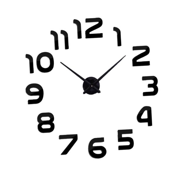 3d art acrylic mirror analog wall clock home office study decor diy