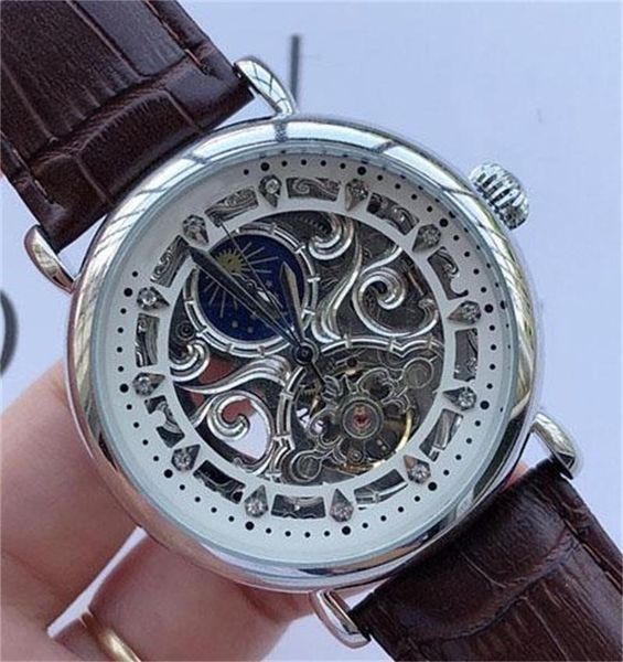 business men diamond watches carved automatic mechanical wristwatch black leather watchband female designer luxury watches modern clock hot, Slivery;brown
business men diamond watches carved automatic mechanical wristwatch black leather watchband female designer luxury watches modern clock hot, Slivery;brown