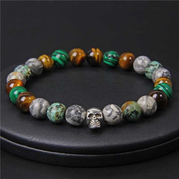 beaded, strands fashion skull bracelet men natural stone tiger eye malachite turquoises beads charm energy for women buddha jewelry, Black
beaded, strands fashion skull bracelet men natural stone tiger eye malachite turquoises beads charm energy for women buddha jewelry, Black