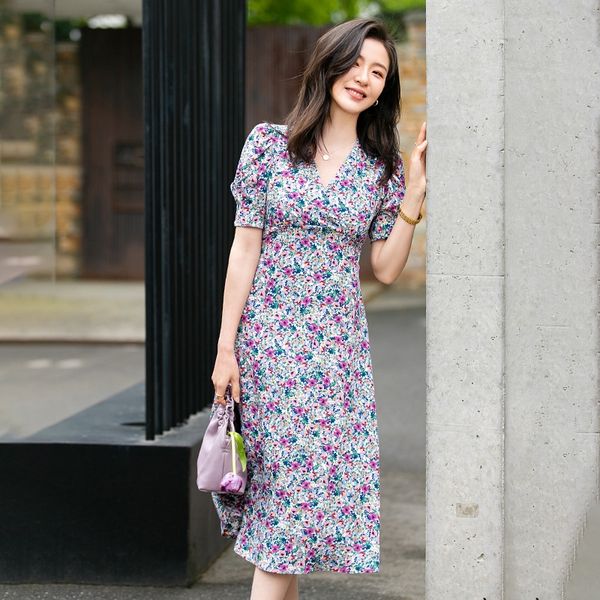 goddess temperament french super fairy mori v-neck bubble sleeve floral women's back strap dress dress 2020 summer to4yw, Black;gray
goddess temperament french super fairy mori v-neck bubble sleeve floral women's back strap dress dress 2020 summer to4yw, Black;gray
